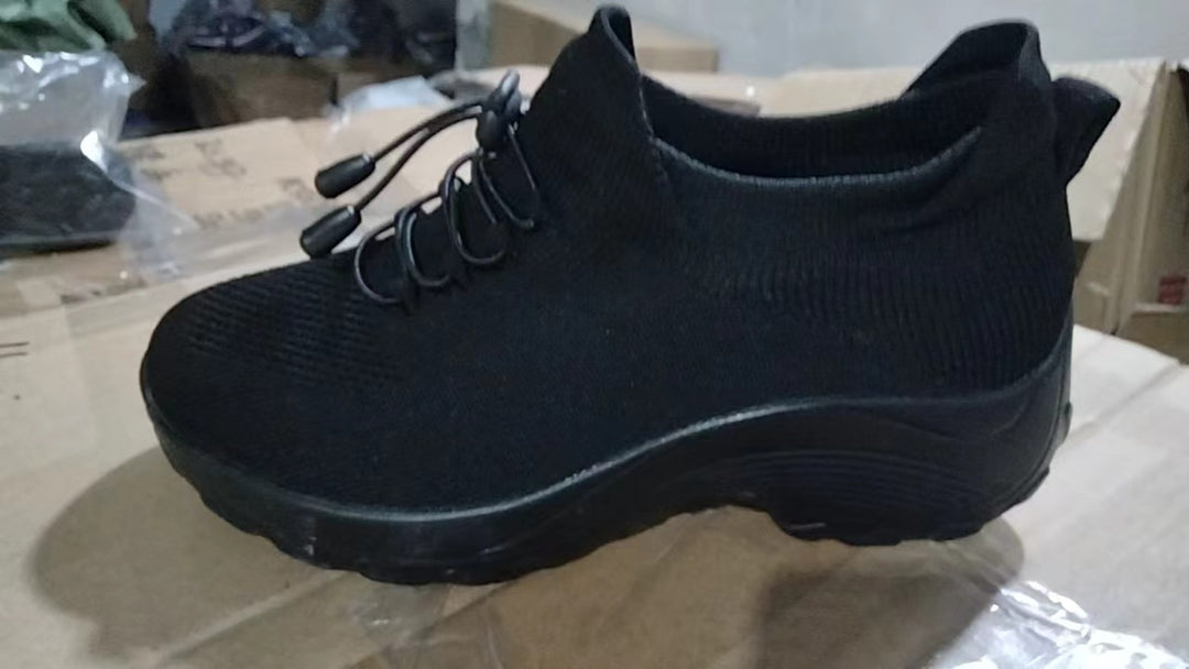 Damen nan gestrickter sockenähnlicher Sportschuh mit elastischem Schaft und stoßdämpfender Laufsohle Drune