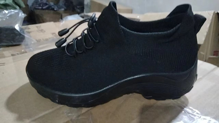 Damen nan gestrickter sockenähnlicher Sportschuh mit elastischem Schaft und stoßdämpfender Laufsohle Drune