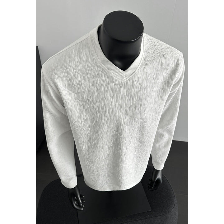 Damen Lässiger Strickpullover mit V-Ausschnitt Drune