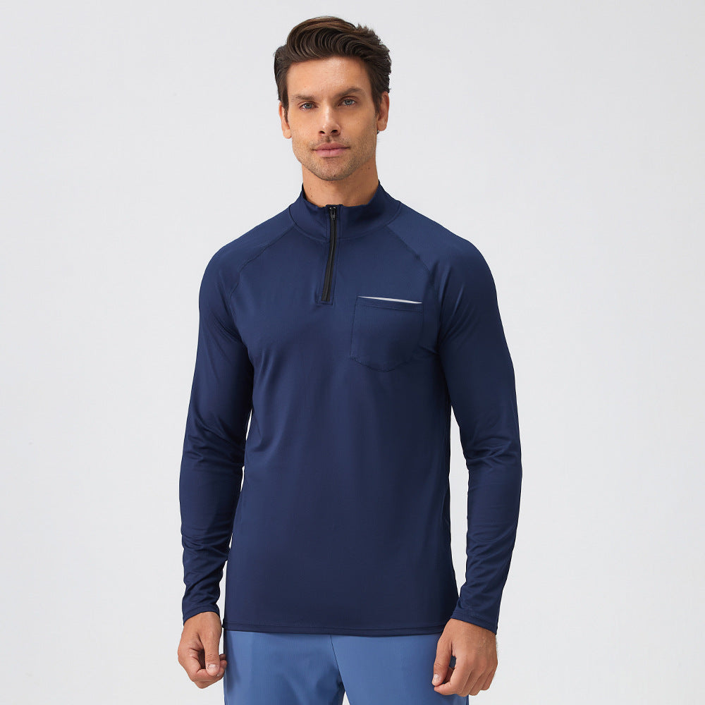 Herren Funktions-Langarmshirt mit hohem Kragen und praktischem Reißverschluss Drune