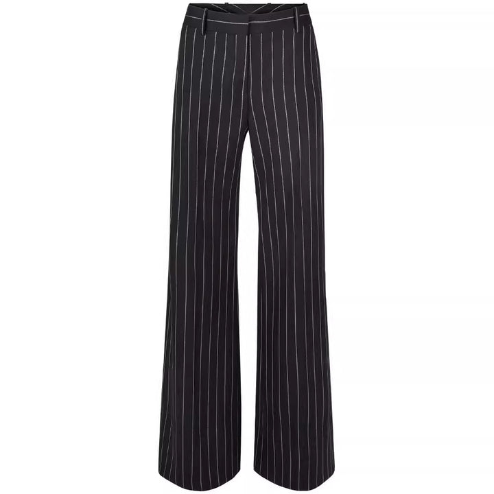 Damen Hochtaillierte weite Nadelstreifen-Hose im Tailoring-Stil Drune