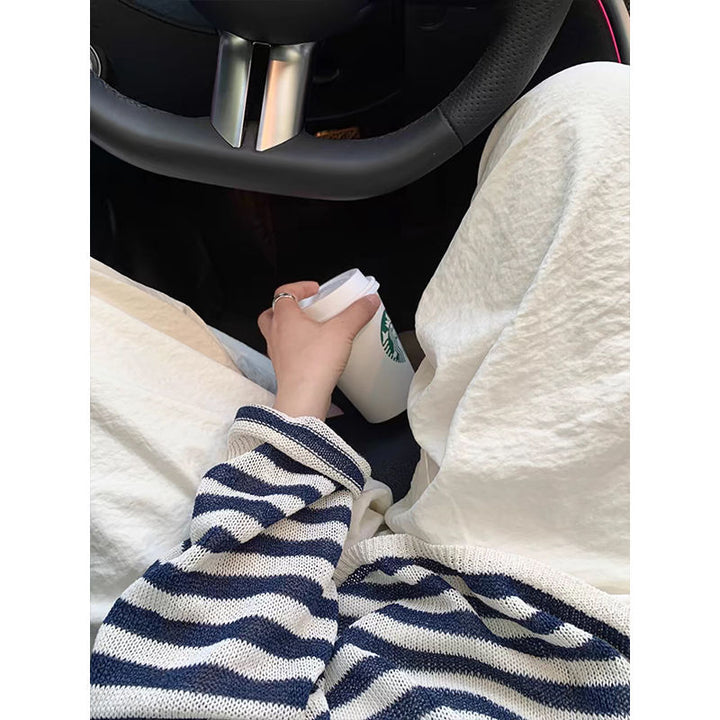 Damen lässiger Streifenpullover Drune