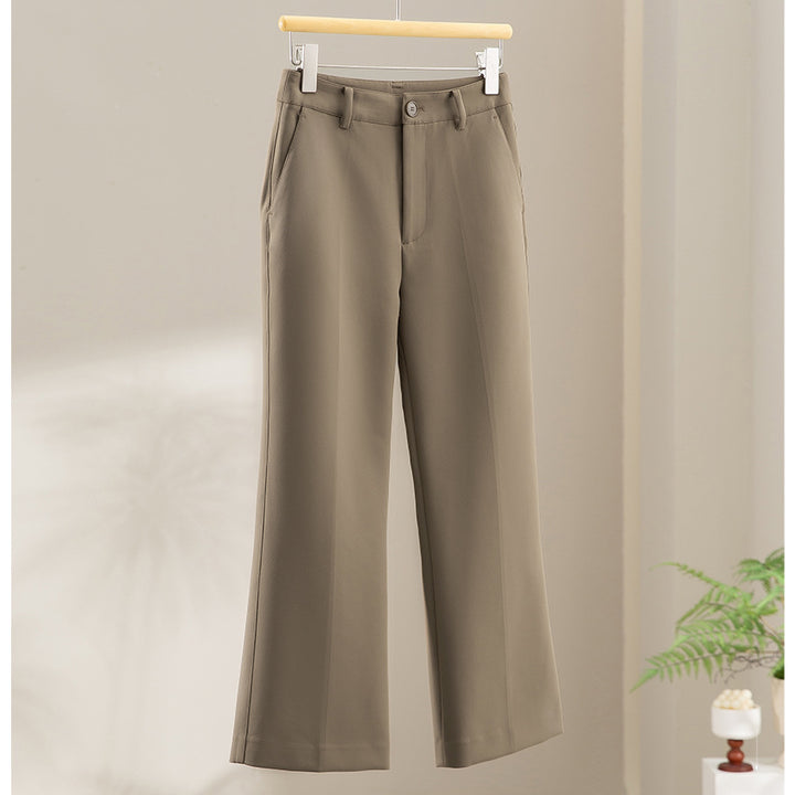 Damen Tailored-Stoffhose mit Bügelfalte, weiter Beinführung und Gürtelschlaufen Drune