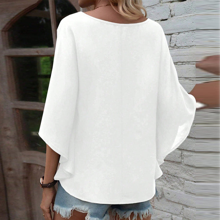 Damen Oversized V-Ausschnitt Top mit lässigem Schnitt Drune