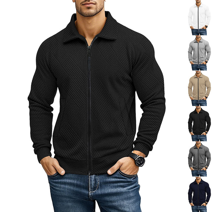 Herren bequeme und stylische Kapuzenjacke mit strukturiertem Gewebe Drune
