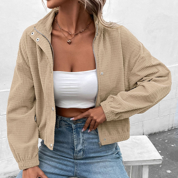 Damen Lässige Jacke mit hohem Kragen Drune