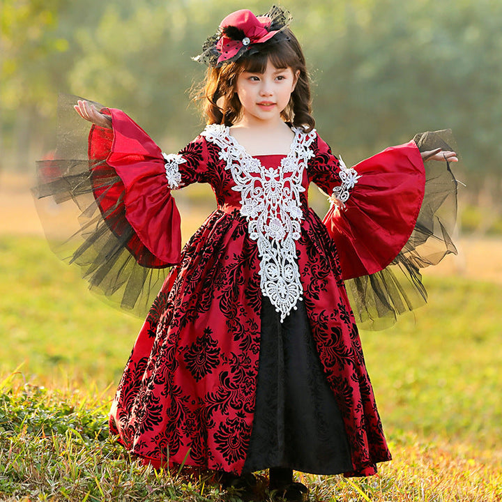 Mädchen märchenhaftes Ballkleid mit Rüschendetails Drune