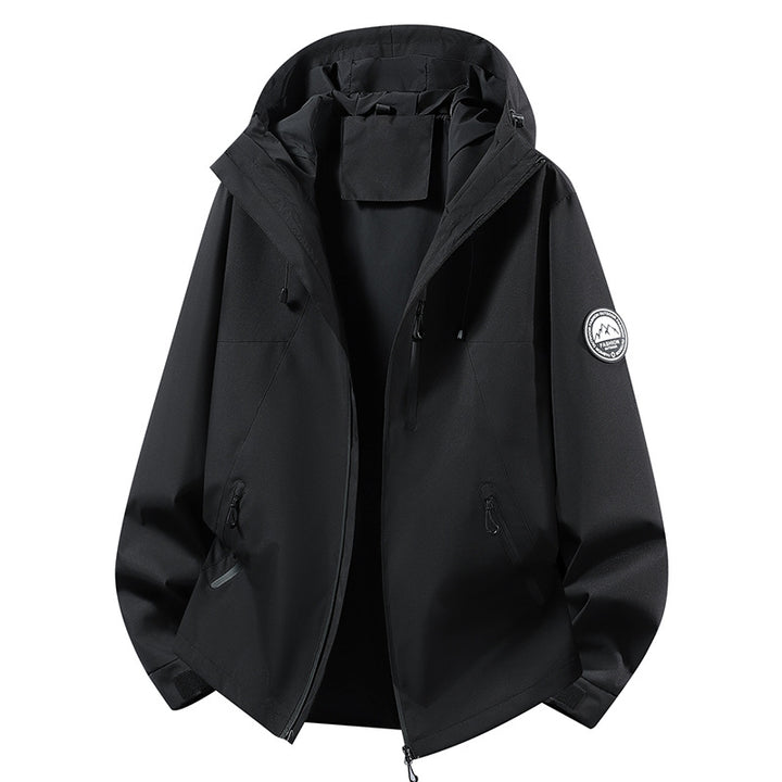 Unisex ultraleichter wasserdichter Kapuzenblouson mit verschweißten Nähten und Brust-Reißverschluss Drune