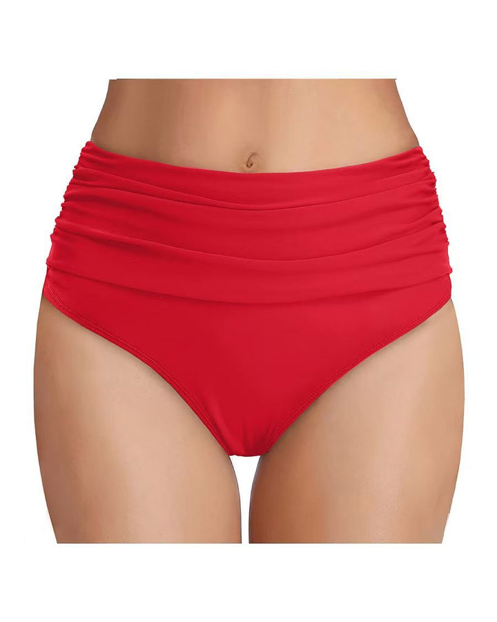 Damen Hochgeschnittene Bikinihose mit eleganter Raffung Drune