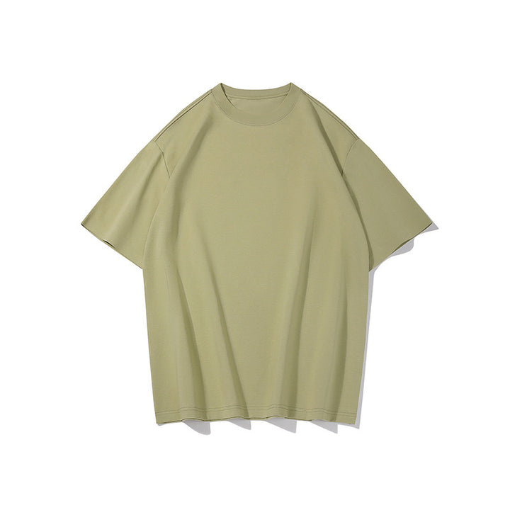 Herren Oversize-T-Shirt aus schwerem Baumwolljersey mit überschnittener Schulter und verstärktem Rundhalsausschnitt Drune