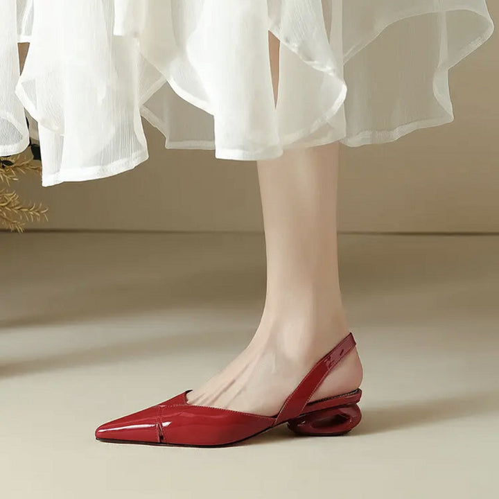 Damen Spitz zulaufende Slingback‑Pumps mit skulpturellem Hohlabsatz Drune
