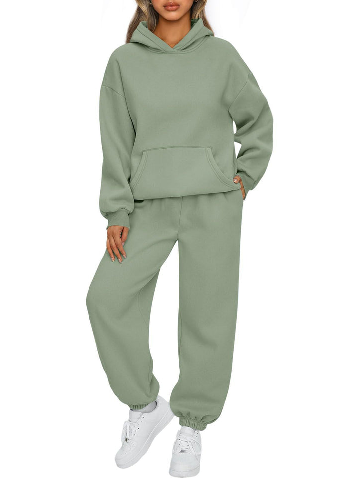 Damen nan gemütliches Oversize Hoodie und Jogginghose Set aus weicher Baumwollmischung Drune