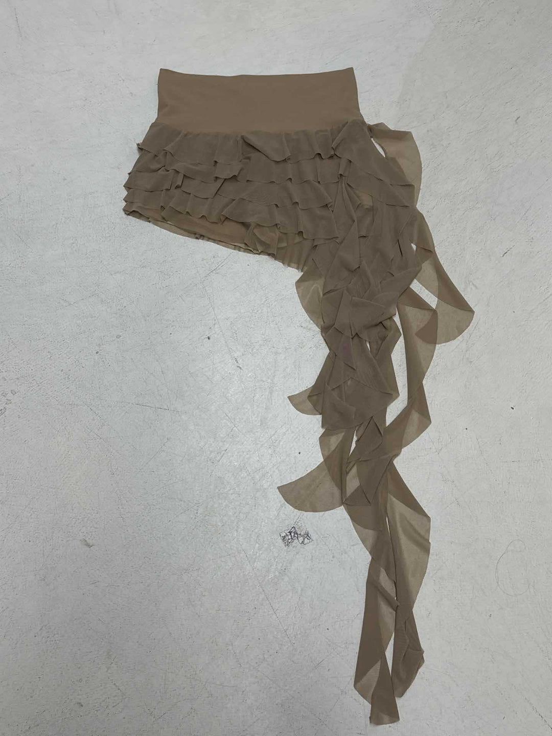 Damen Eleganter asymmetrischer Spitzenspaltröckchen Drune