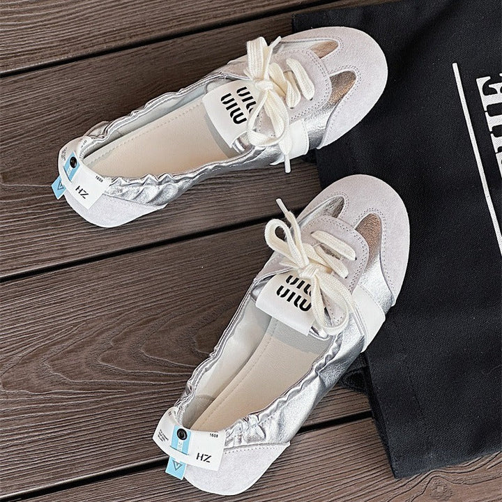 Damen Schicke Ballerinas mit weichem Wildleder-Drune