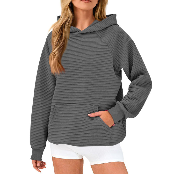 Damen modischer Kapuzenpullover mit strukturiertem Oberflächenmuster Drune