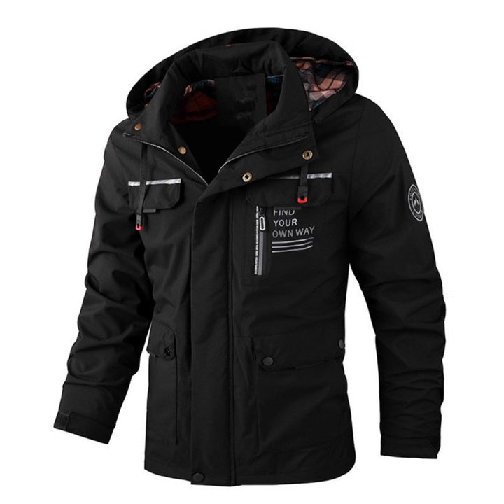 Herren wasserabweisender Utility‑Parka mit Kapuze, Mehrfach‑Taschen und Windschutz Drune