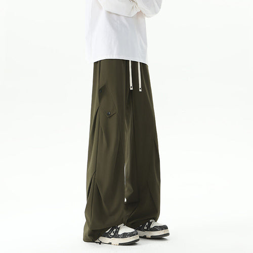 Herren Extraweite technische Cargo-Loungehose im drapierten Weitbein‑Schnitt Drune