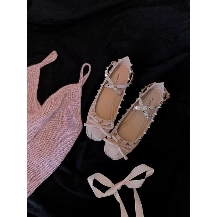 Damen Ballerinas mit modischen Riemchen und verspielten Schleifenakzenten Drune