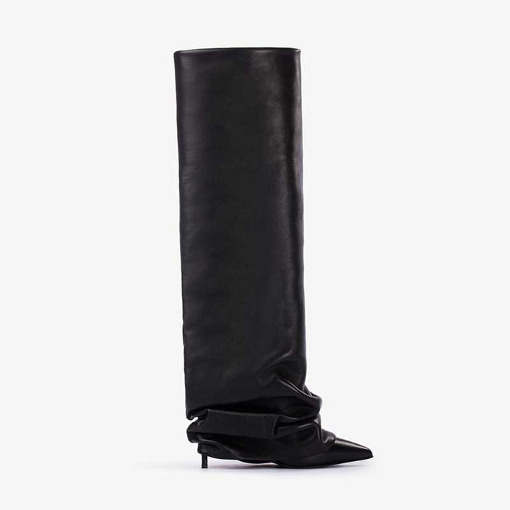 Damen Slouchy Hochhackige Stiletto Stiefel Drune
