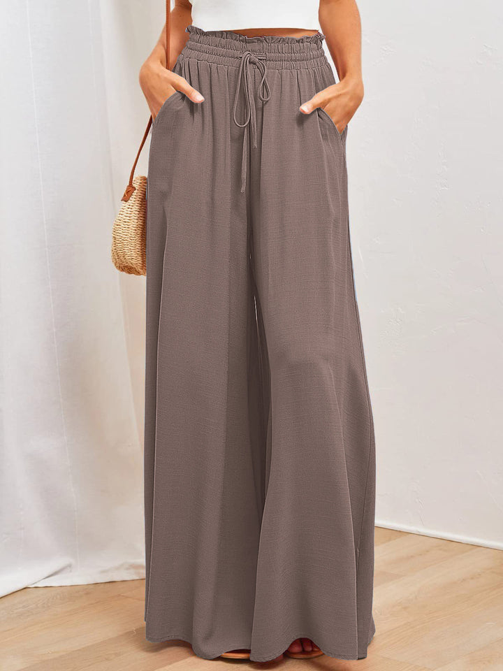 Damen weite Sommerhose mit elastischem Bund und praktischen Taschen Drune