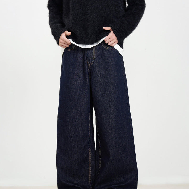 Damen Weit geschnittene Denim-Hose Drune