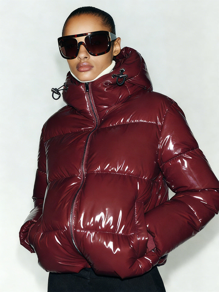 Damen Stylische Daunenjacke mit Kapuze