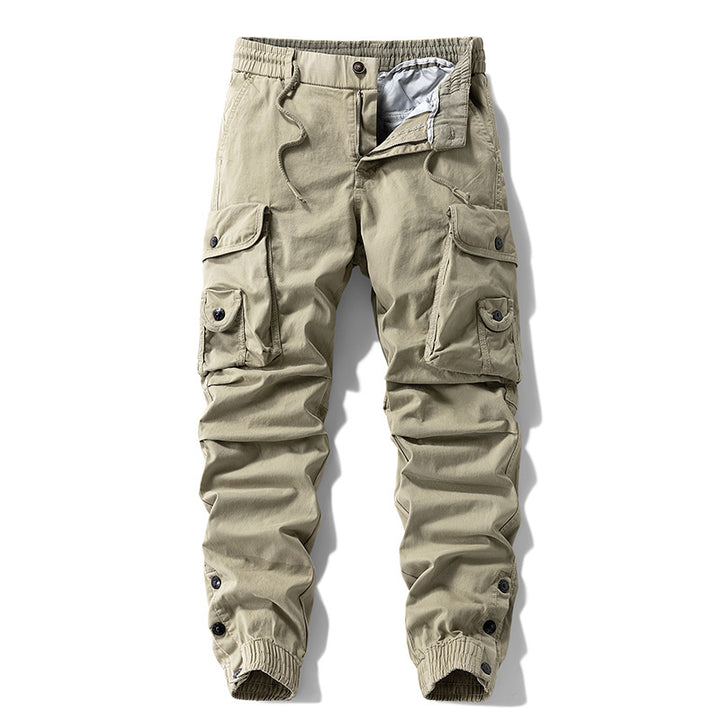 Herren Taktische Cargo-Joggerhose mit Tunnelzugbund und verstellbaren Druckknopf‑Taschen Drune