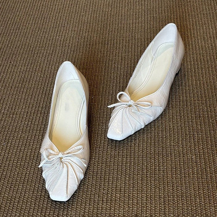 Damen elegante Ballerinas mit raffiniertem Faltendesign und bequemer Innensohle Drune