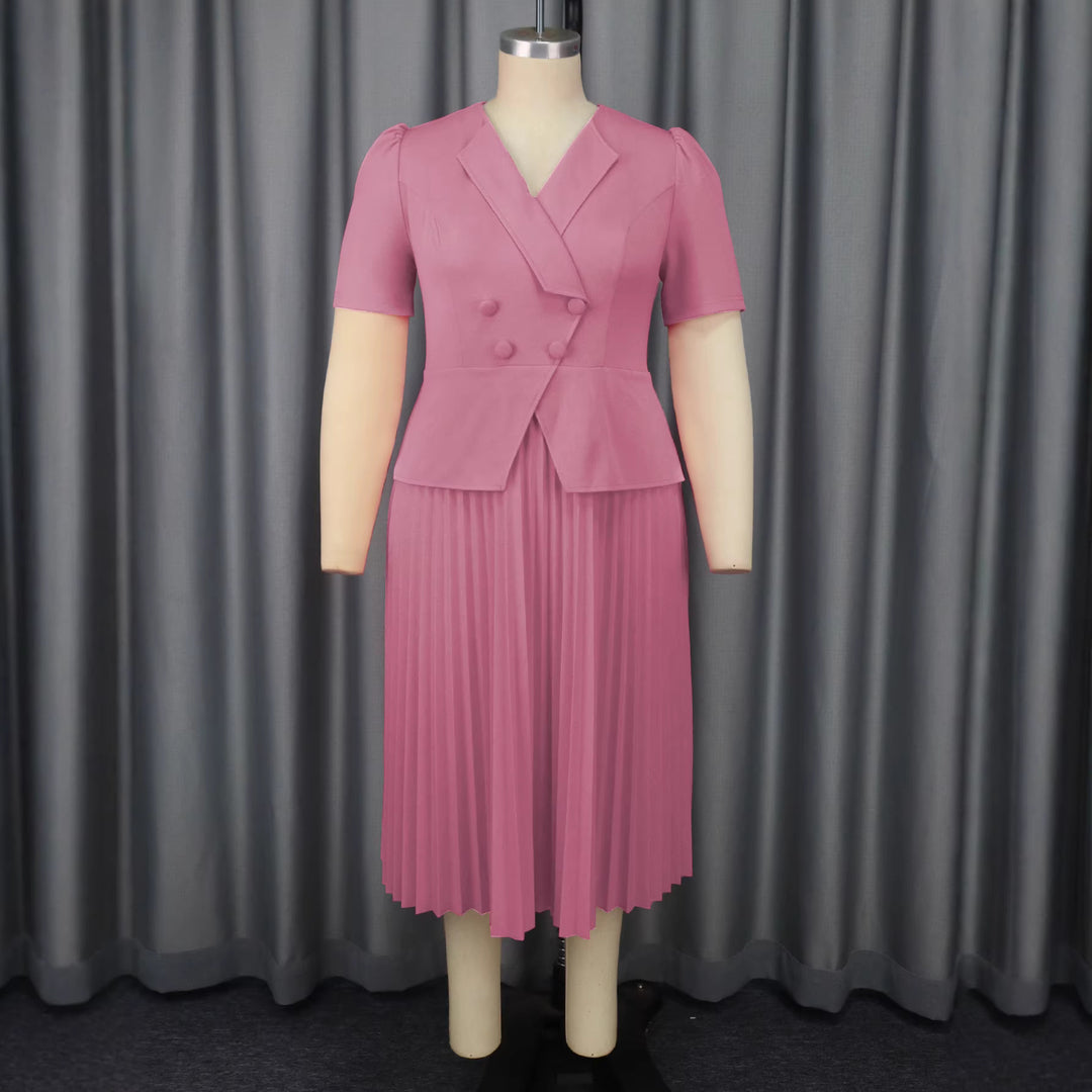 Damen Plissee Kleid mit elegantem Blazer Drune