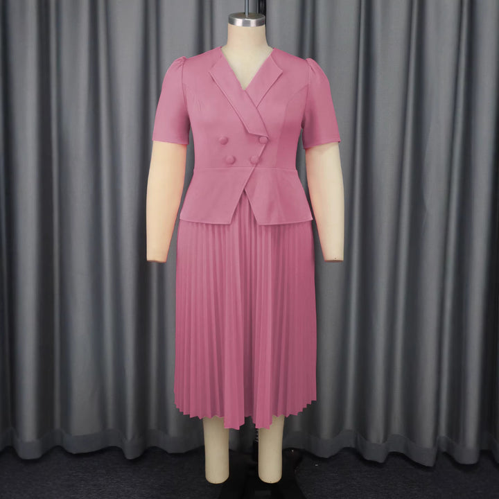 Damen Plissee Kleid mit elegantem Blazer Drune
