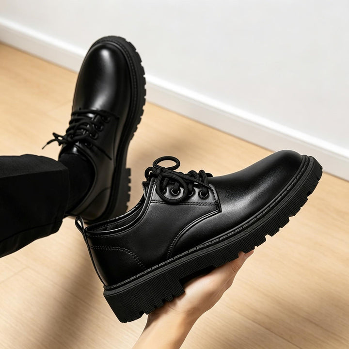 Herren Glänzende Lederschuhe Drune