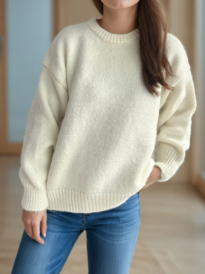 Damen Grobstrickpullover mit großzügigen Ärmeln und modernem Schnitt Drune