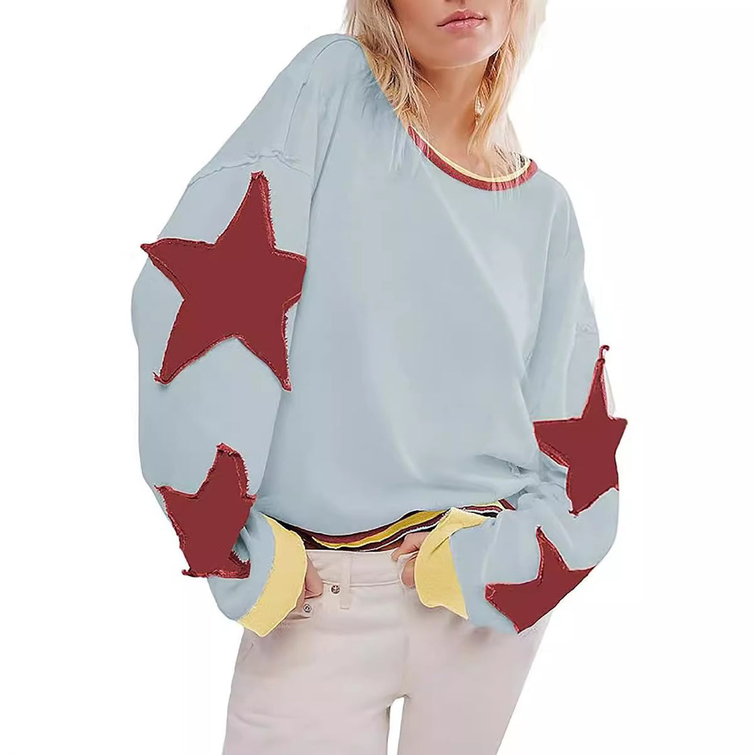 Damen lässiger Pullover mit Sternen-Design Drune