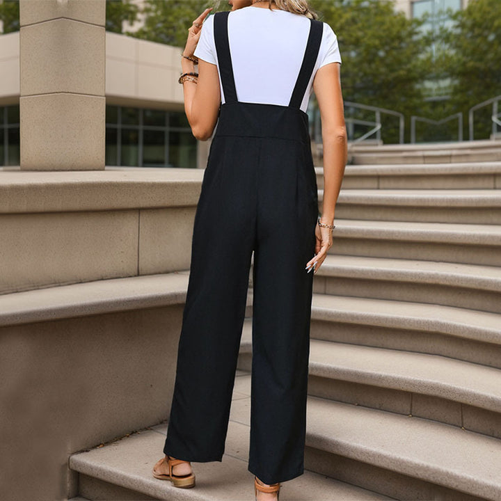 Damen Latzhose mit seitlichen Taschen und Knopfdetails Drune