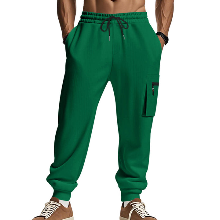 Herren Cargo-Jogginghose mit Reißverschluss-Cargotasche, elastischem Bund und geripptem Saum Drune