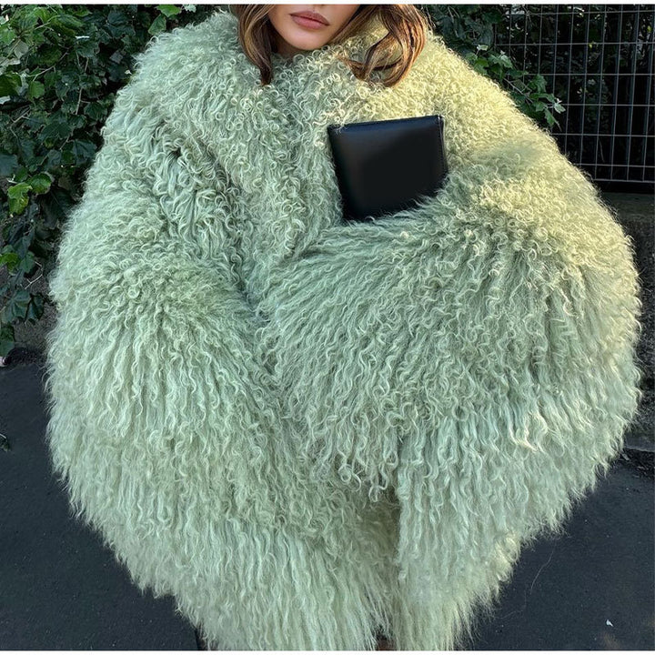 Damen Kuschelige Teddyjacke im oversized Schnitt mit voluminösen Ärmeln Drune