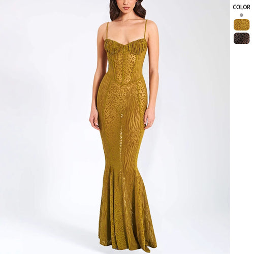 Damen Elegantes Meerjungfrau-Maxikleid mit raffiniertem Oberteil und figurbetontem Schnitt Drune