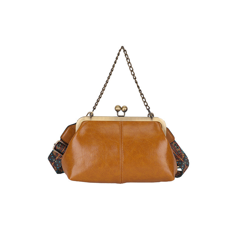 Damen Vintage-inspirierte Kiss Lock Clutch-Tasche Drune