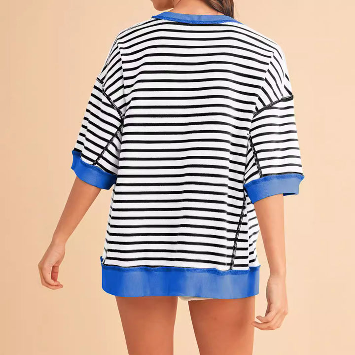 Damen Oversized Streifenpullover Drune