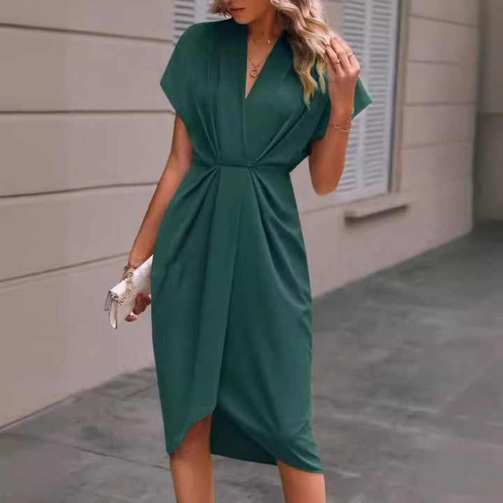 Damen Wickelkleid mit elegantem Drapierungsdesign Drune