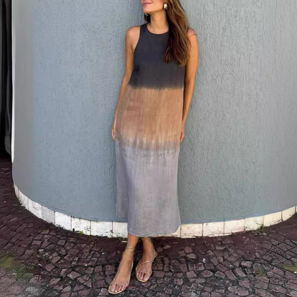 Damen Maxikleid mit elegantem Farbverlauf und großzügigem Schnitt Drune