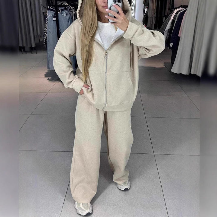 Damen Lässiges Hoodie- und Jogginghosen-Set aus hochwertigem Material mit praktischem Schnitt Drune