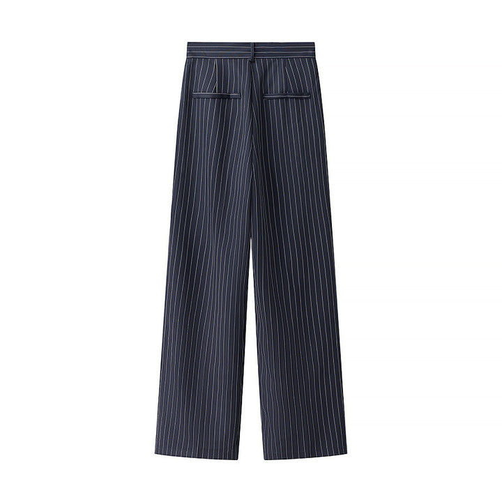 Damen Hochtaillierte Stoffhose mit elegantem Streifenmuster Drune