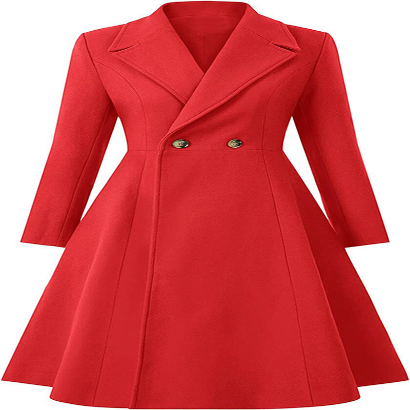Damen Tailliertes Mantelkleid im A‑Linien‑Tailoring aus Wollmix mit schmaler Taille und ausgestelltem Rock Drune