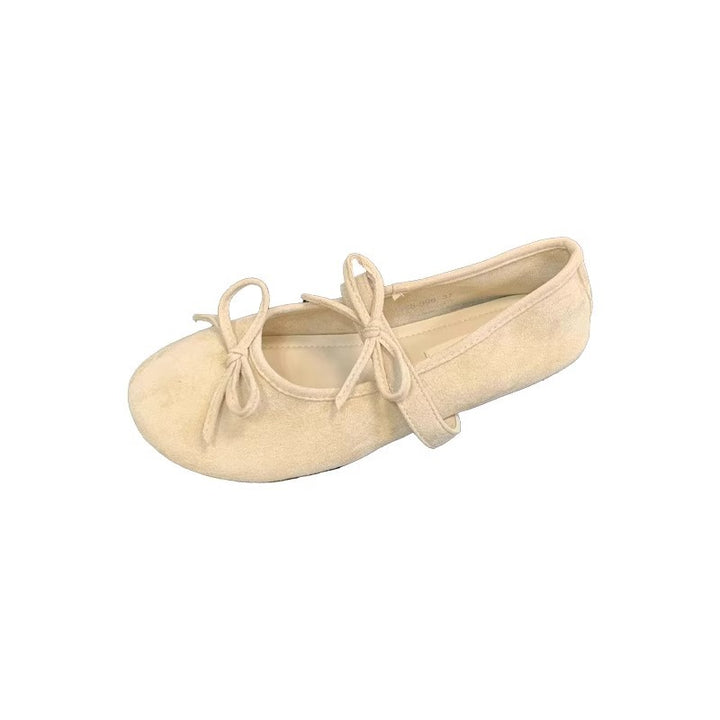 Damen Ballerinas aus weichem Wildleder mit zartem Schleifenverzierung Drune