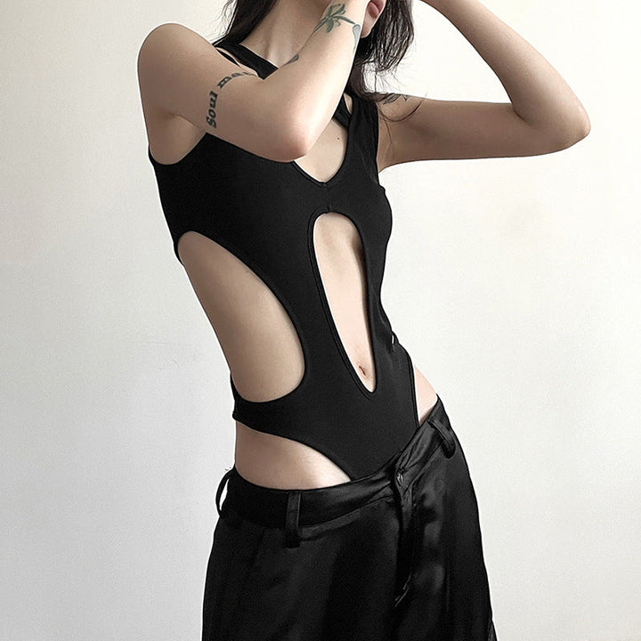 Damen sportlicher Cut-Out Badeanzug Drune