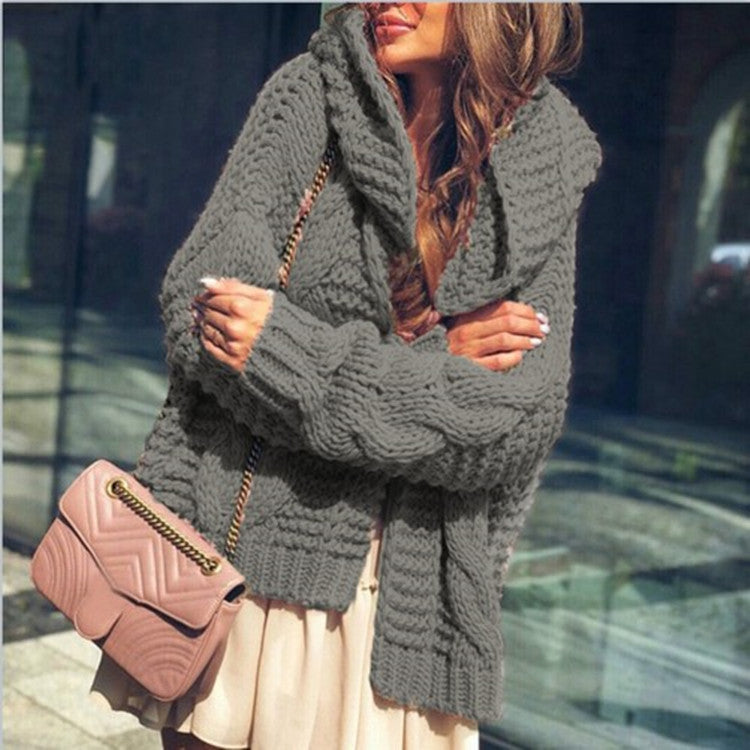Damen Grober Strickcardigan mit asymmetrischem Schnitt und oversized Ärmeln Drune
