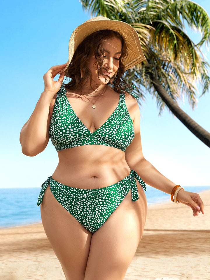 Damen Triangel-Bikini-Set mit verspieltem Knotendesign Drune
