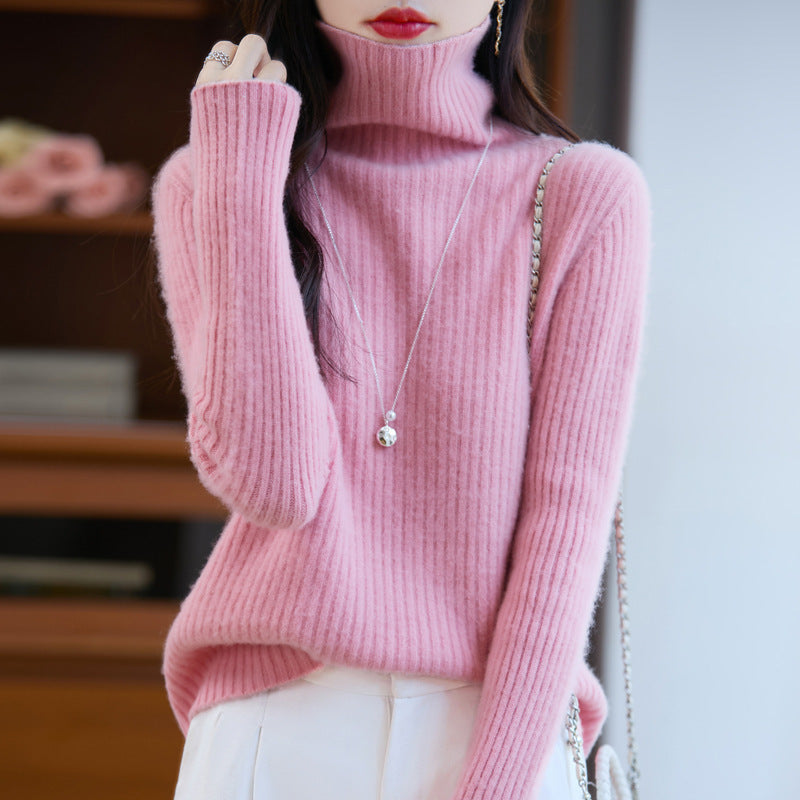 Damen Schlanker Feinstrick-Rollkragenpullover mit feiner Rippenstruktur und kaschmirähnlicher Haptik Drune