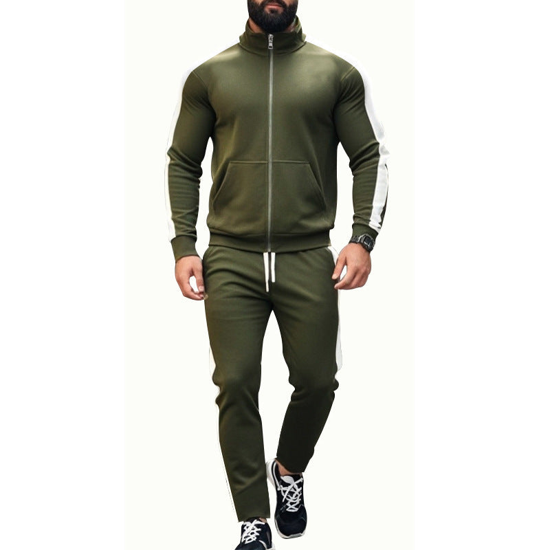 Herren Sportlicher Trainingsanzug mit modernem Stehkragen und praktischen Taschen Drune